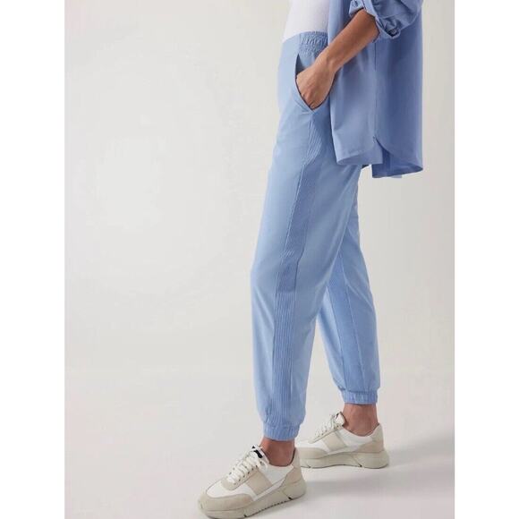 ATHLETA Brooklyn Lined Jogger Pants Sz 14 Athleisure Casual Sportwear Golf Blue - Picture 5 of 13